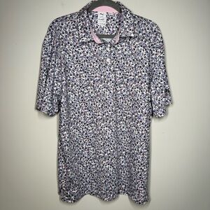 Puma Arnold Palmer Golf Polo Shirt Purple Print Size L